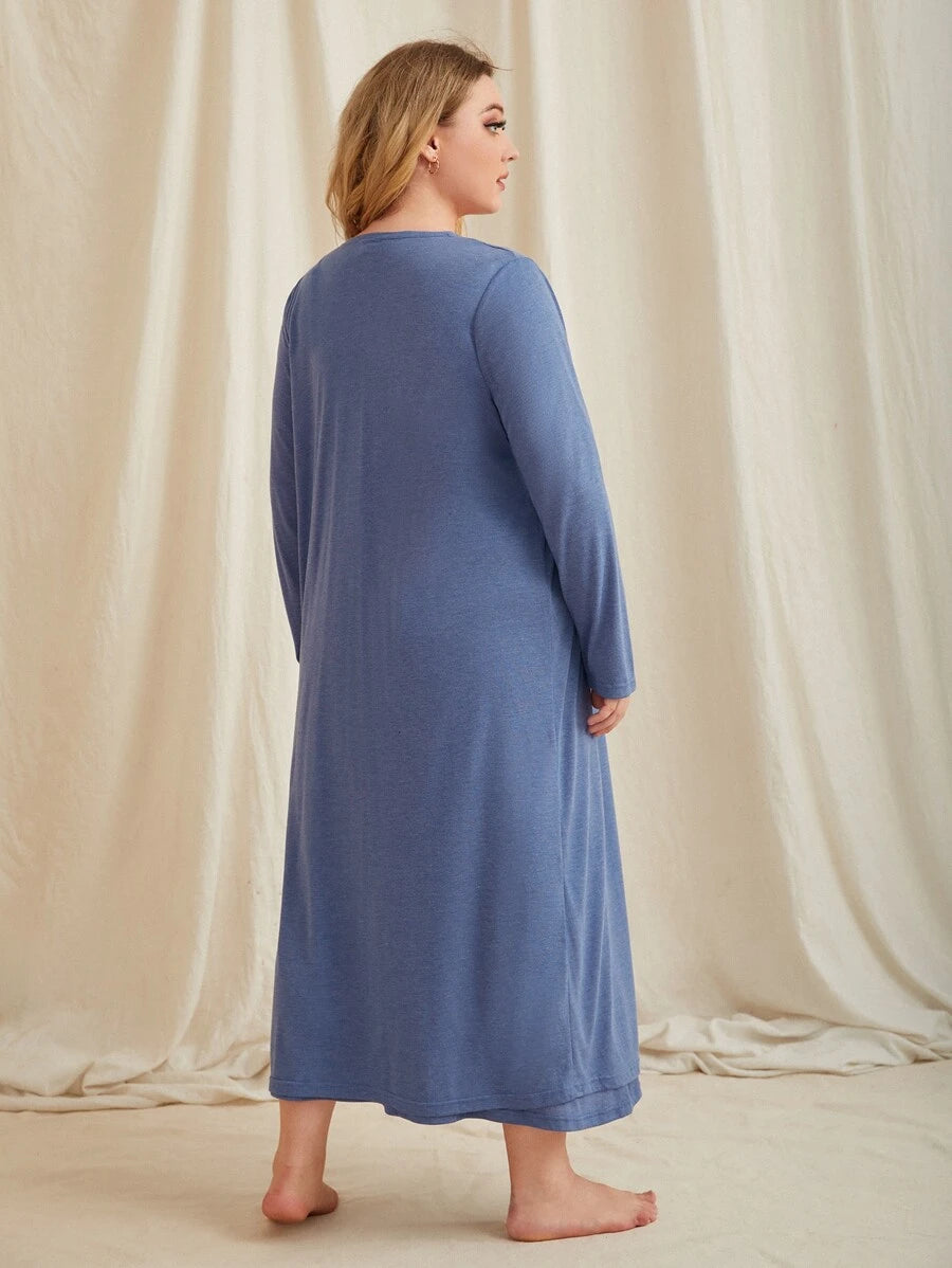 طقم نسائي: روب مفتوح من الأمام وقميص داخلي سادة من يونيتي – شي إن