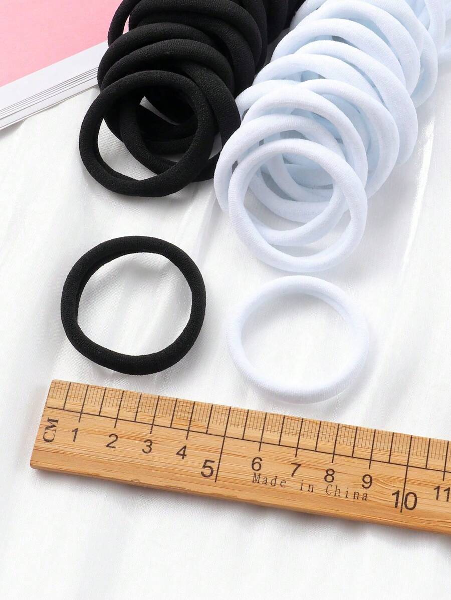 50 pcs Simple Women High Elastic Hair Ties, Suitable For Everyday Use