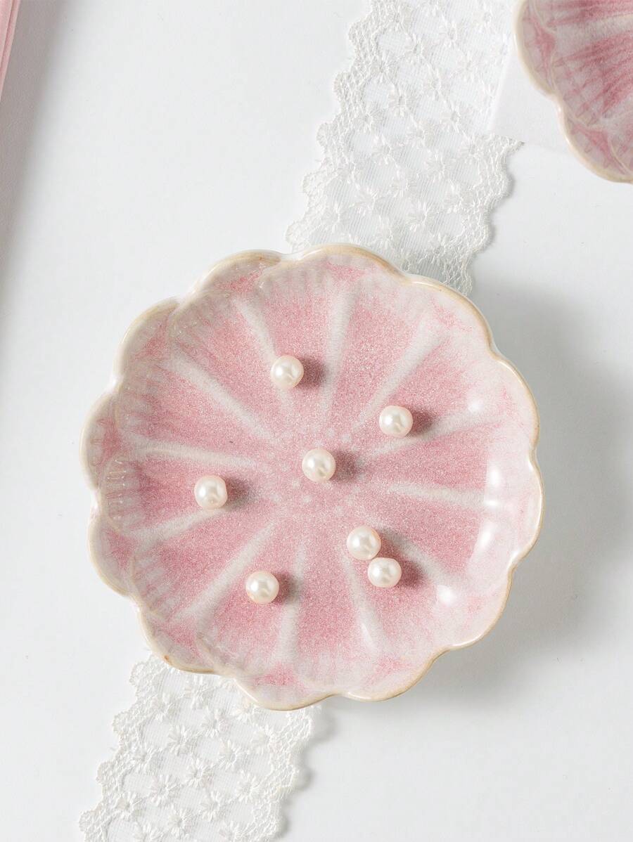 Ceramic Flower Petal Jewelry Holder, 4.45"