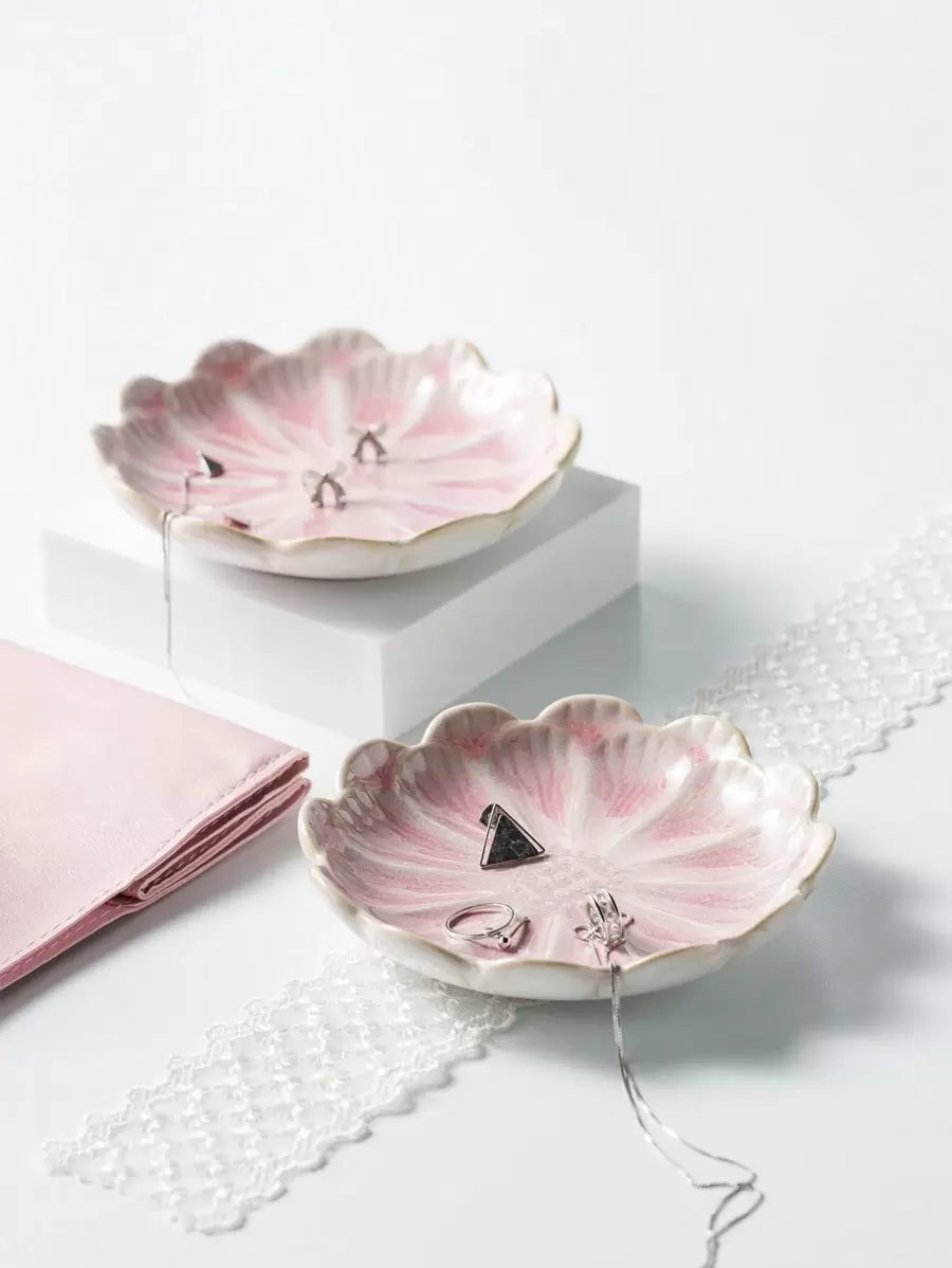 Ceramic Flower Petal Jewelry Holder, 4.45"