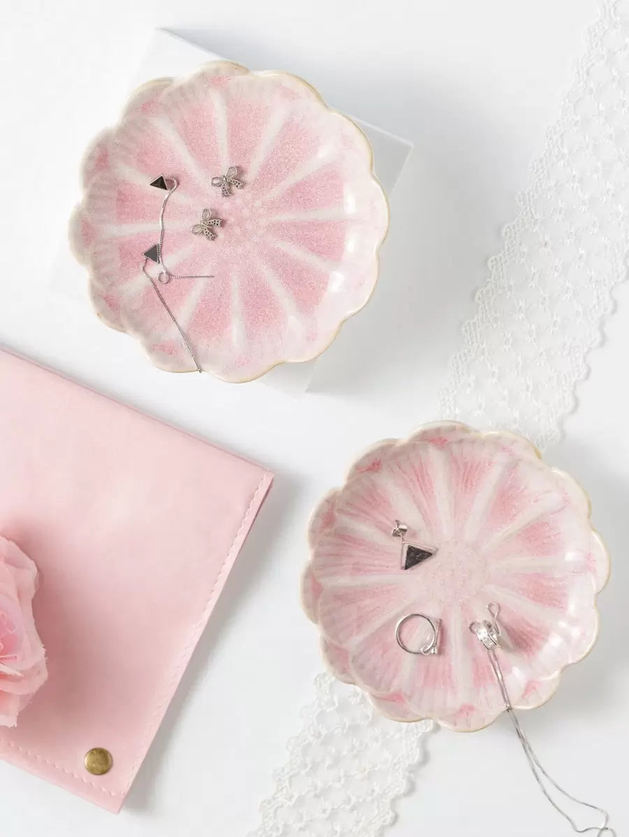 Ceramic Flower Petal Jewelry Holder, 4.45"