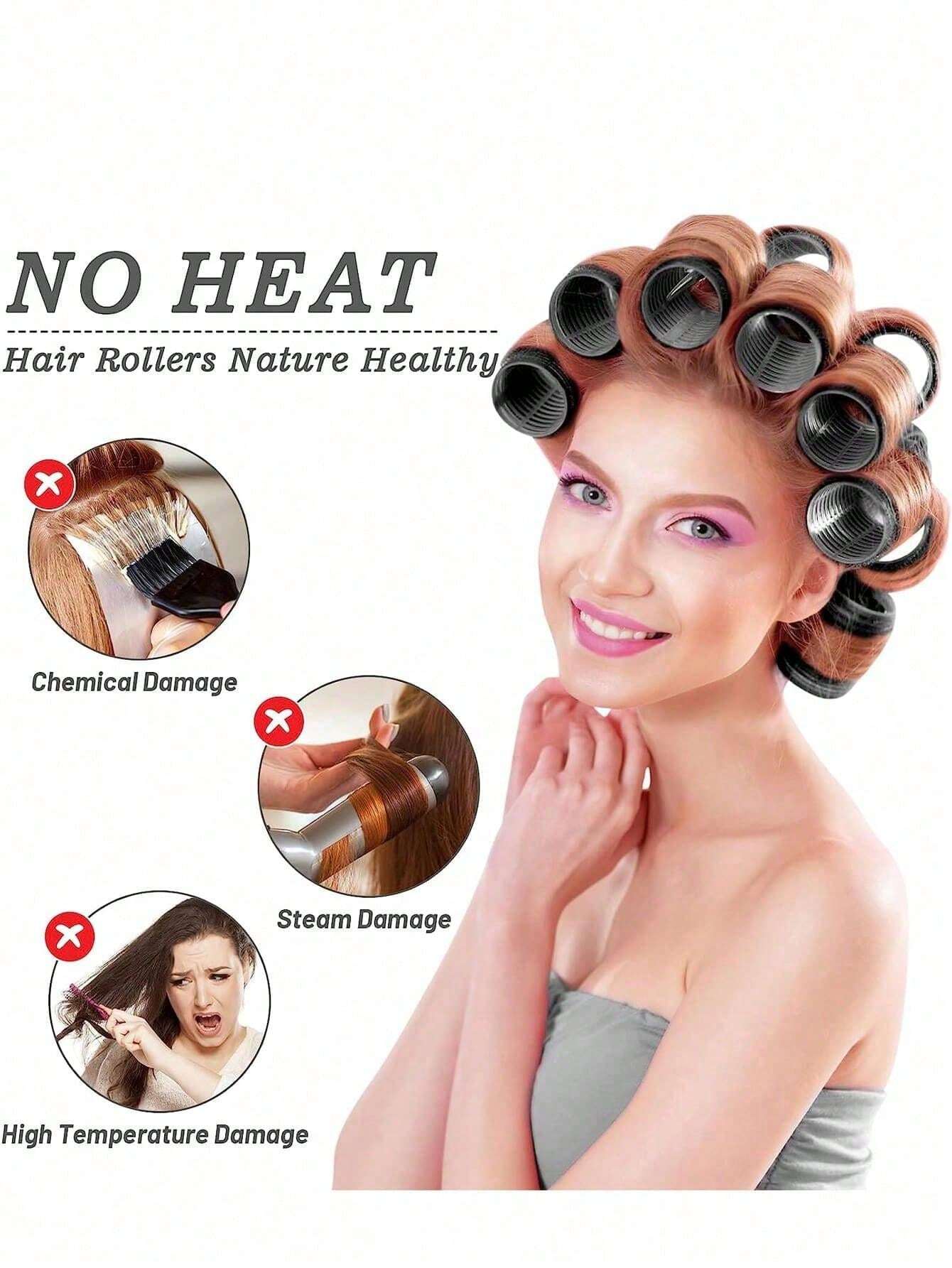 6pcs/Set Large Size Hair Rollers With Clips