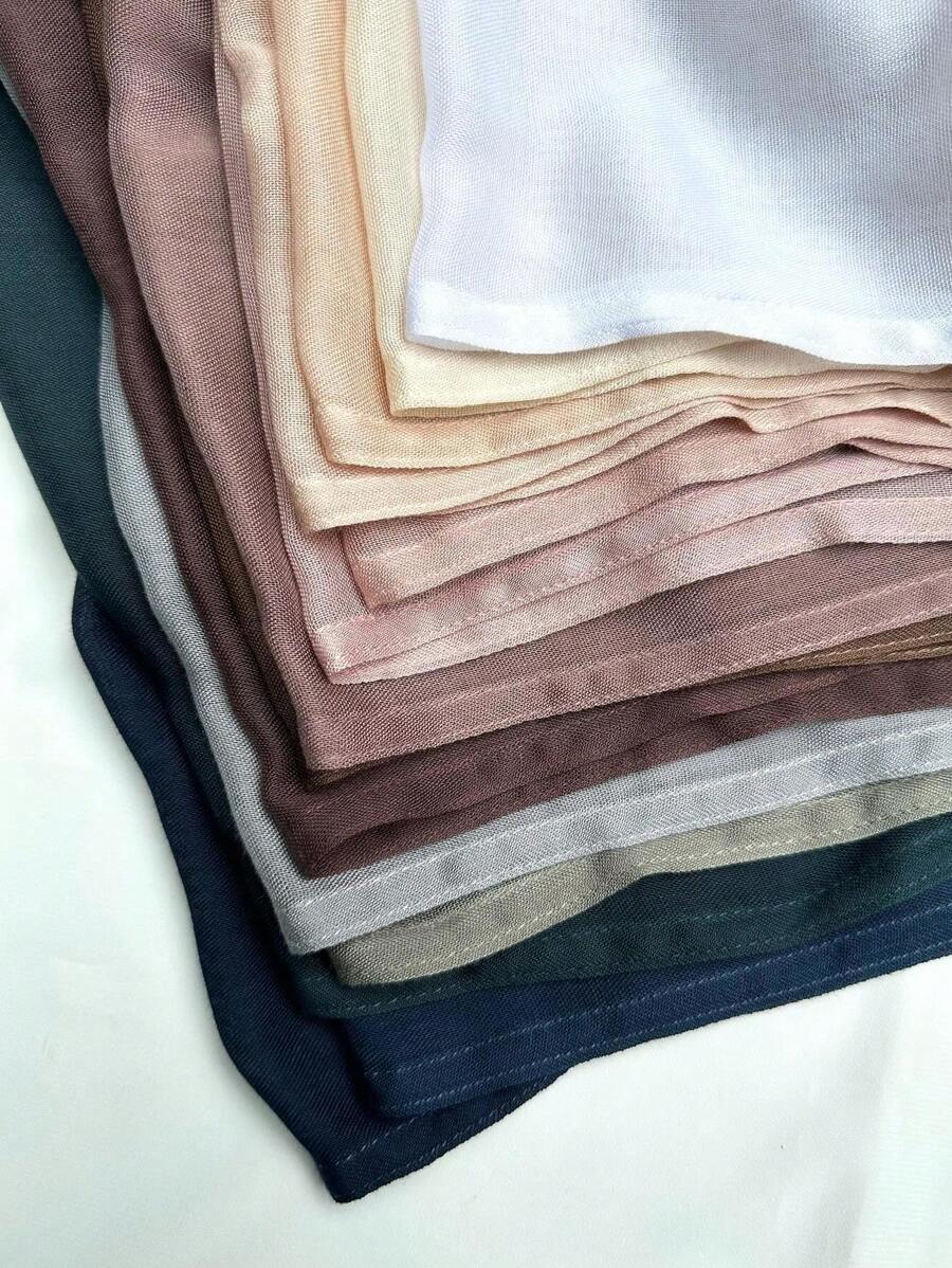 1pc Women's Solid Color Soft Breathable Elegant Long Hijab Scarf