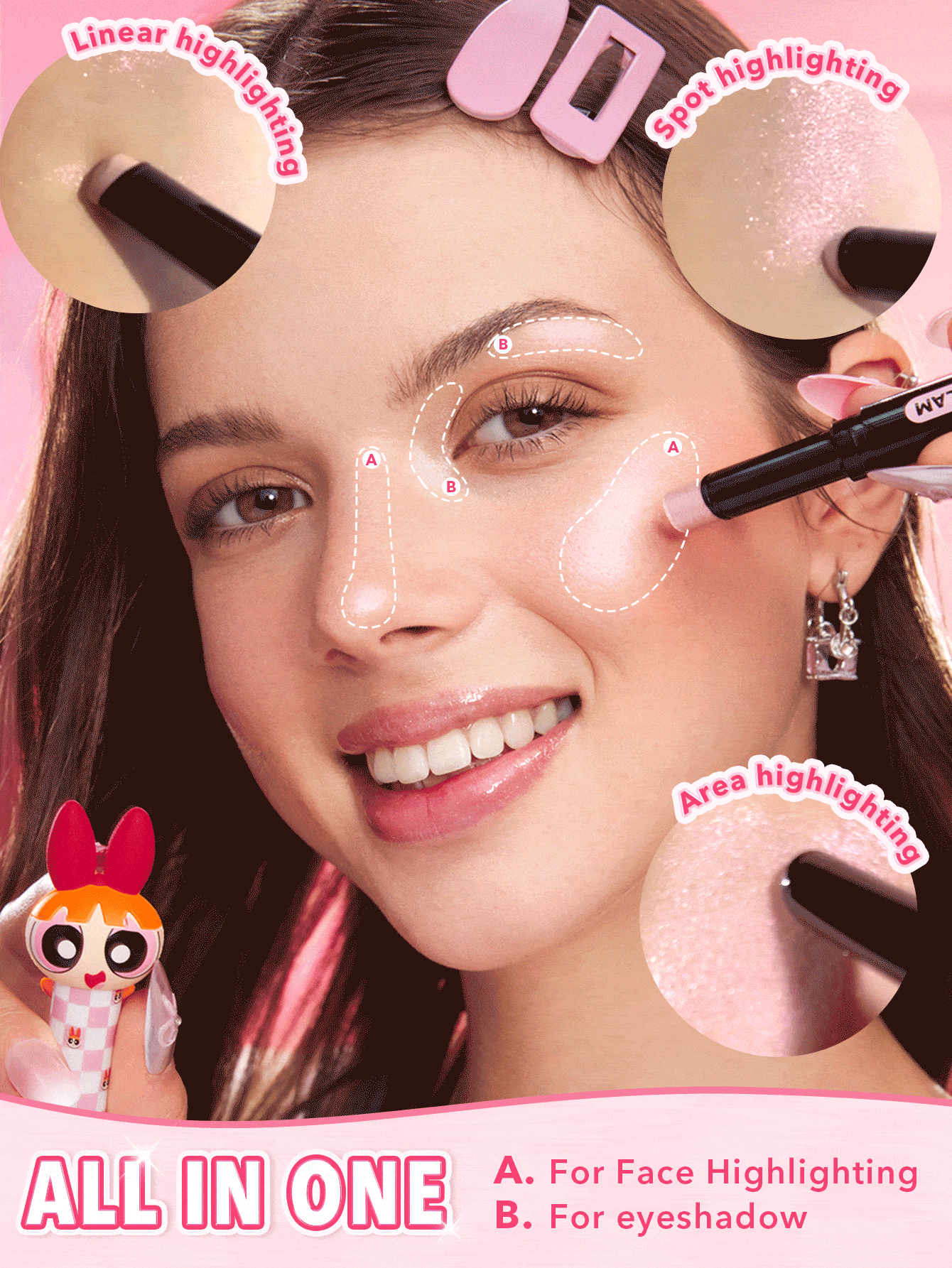 هايلايتر عصا باوربف جيرلز × شيجلام – Power Noia بدرجة سكر (Sugar)