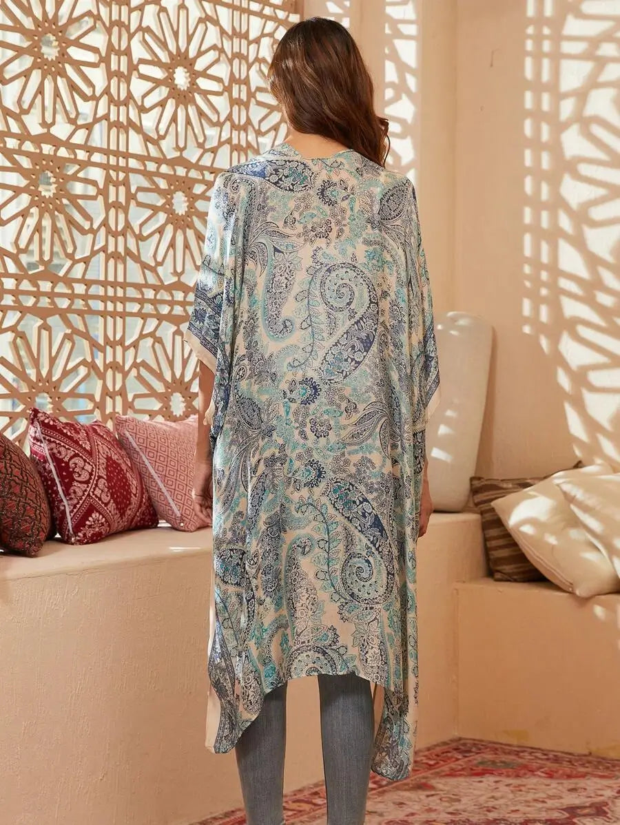 كيمونو بوهيمي كاجوال للنساء من Beautiful Nomad بأكمام طويلة