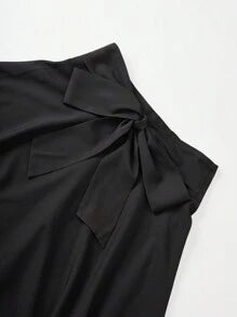 Rafferiza Ladies' Solid Color Side Tie Skirt