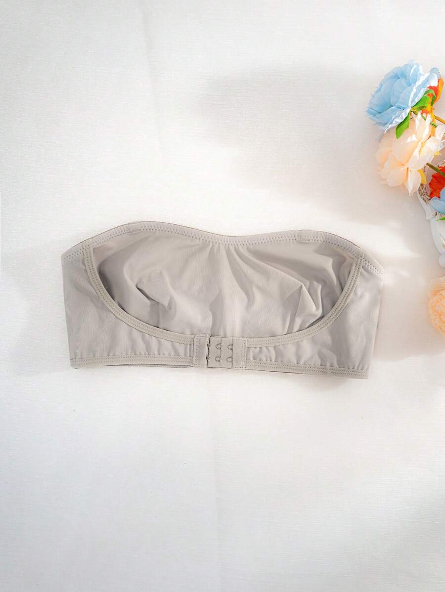 Solid Color Strapless Seamless Comfortable Front Buckle Bra Top