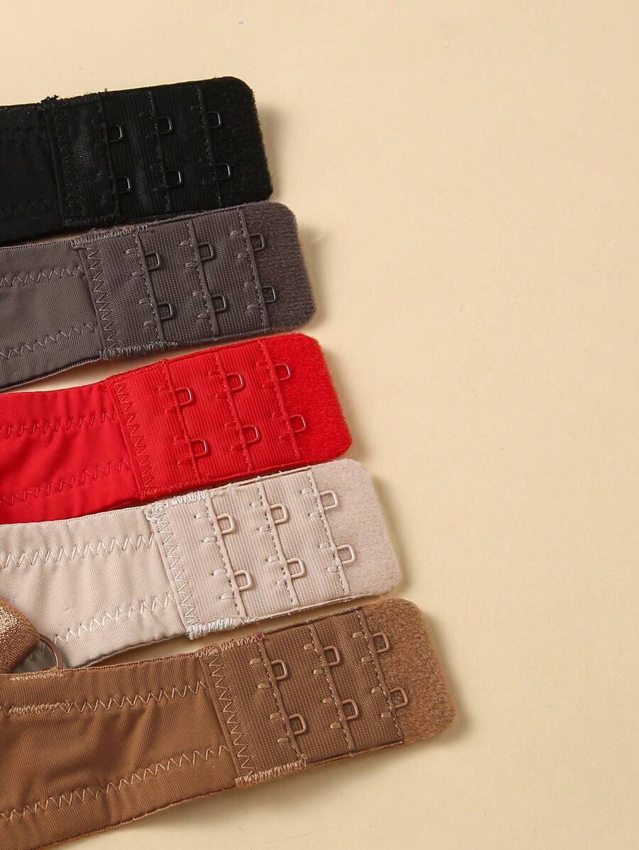 5 قطع حمالات صدر نسائية بسيطة غير رسمية بدون أسلاك بحزام قابل للتعديل بلون سادة