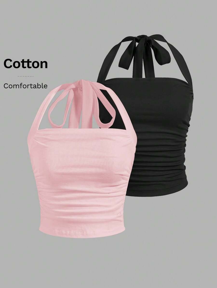 طقم شي ان إيزوير قطعتين صيفي – بلون سادة بتصميم ضيّق