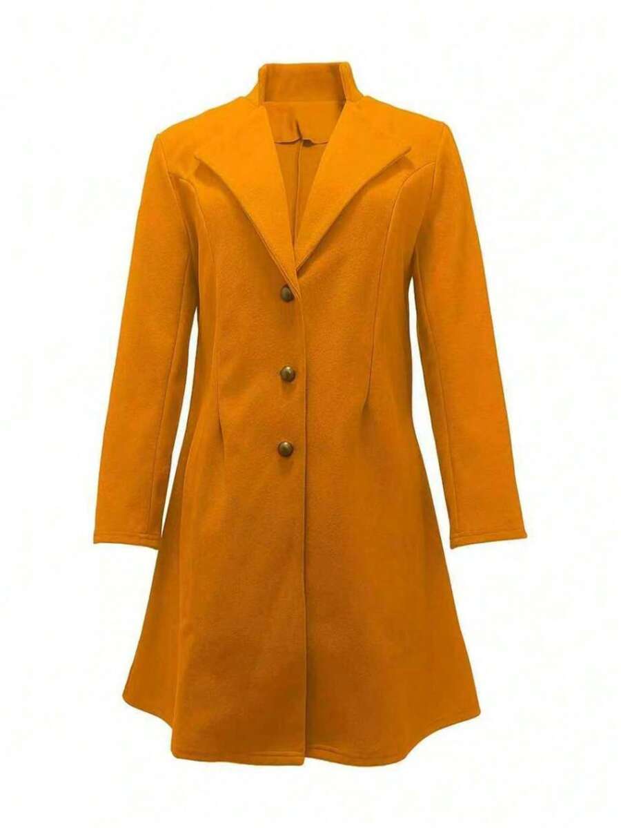 جاكيت نسائي صوف منخفض الأكتاف بياقة مطوية للأسفل للسيدات من كلاسي - شي إن