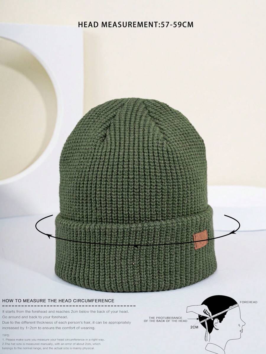 قبعة صوف للجنسين برقعة مثبتة (قطعة واحدة)
