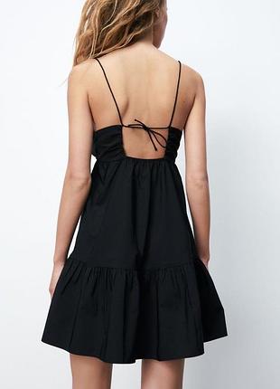 فستان INAWLY قصير صيفي – بلون سادة مع حواف مكشكشة