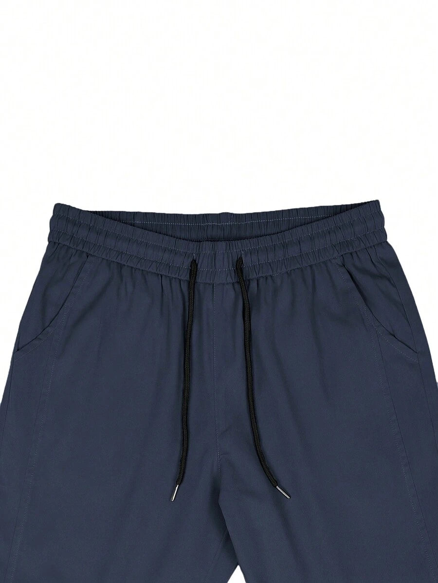 بنطلون رجالي سادة برباط على الخصر من مانفينيتي بيزيكس - شي إن