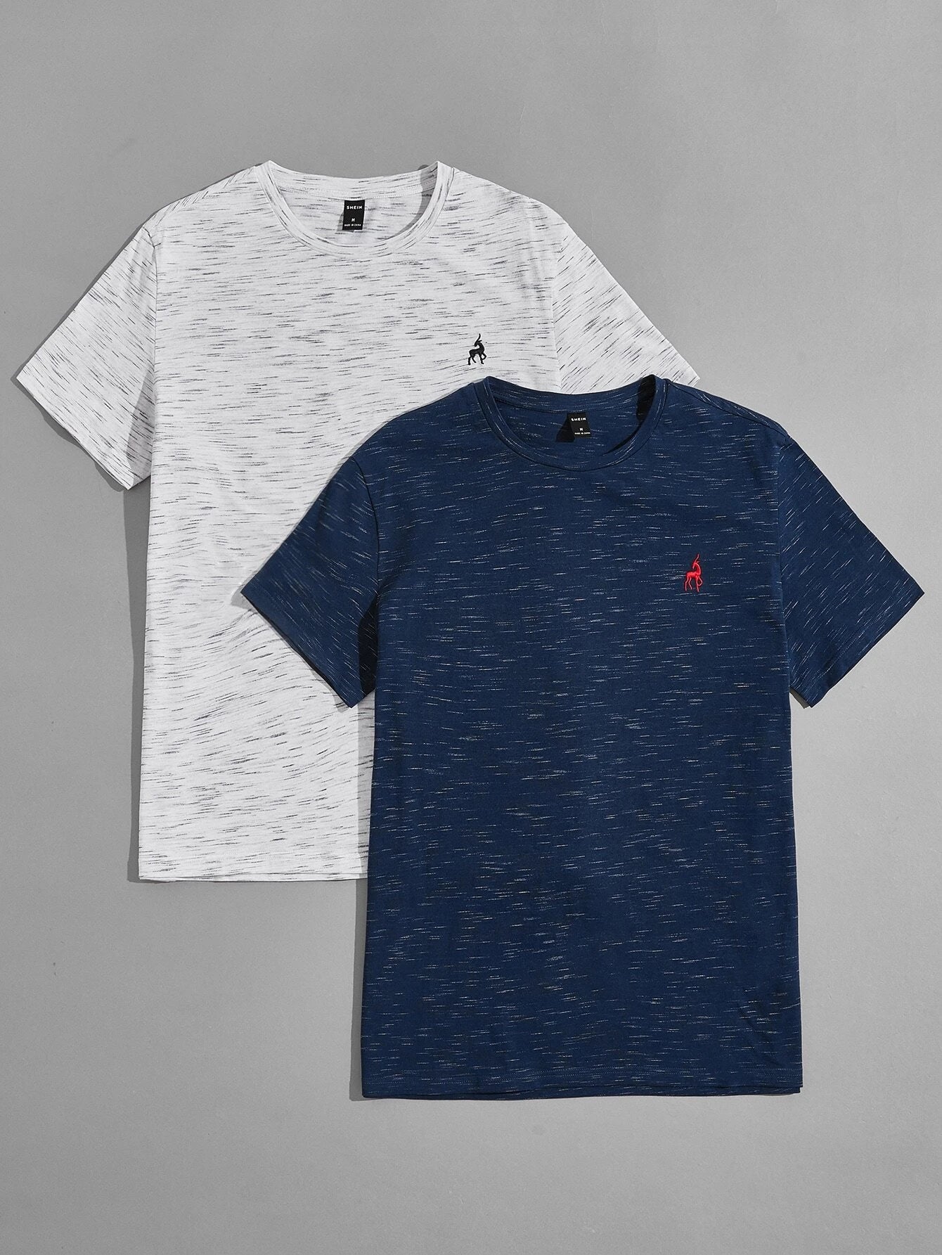 تي شيرت رجالي بنمط Elk من مانفينتي هوم - شي إن (قطعتين)