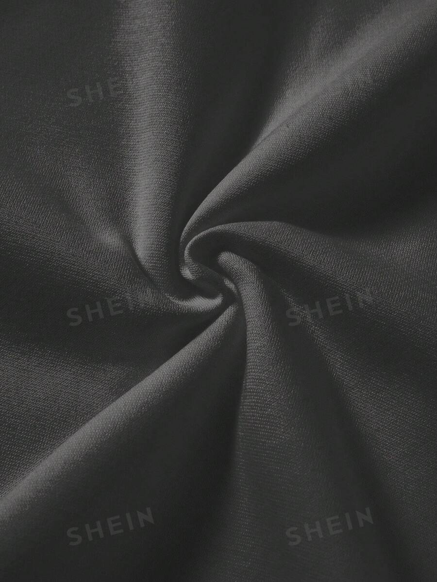 هودي كاجوال بطباعة شعار ونخل مقاس كبير من إيزي وير - شي إن