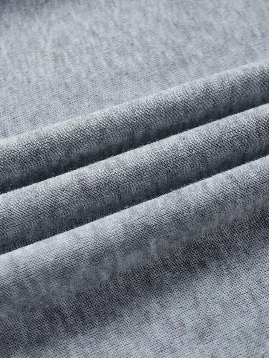 هودي نسائي مبطن بالصوف بلون سادة مع رباط من ايزي وير - شي إن