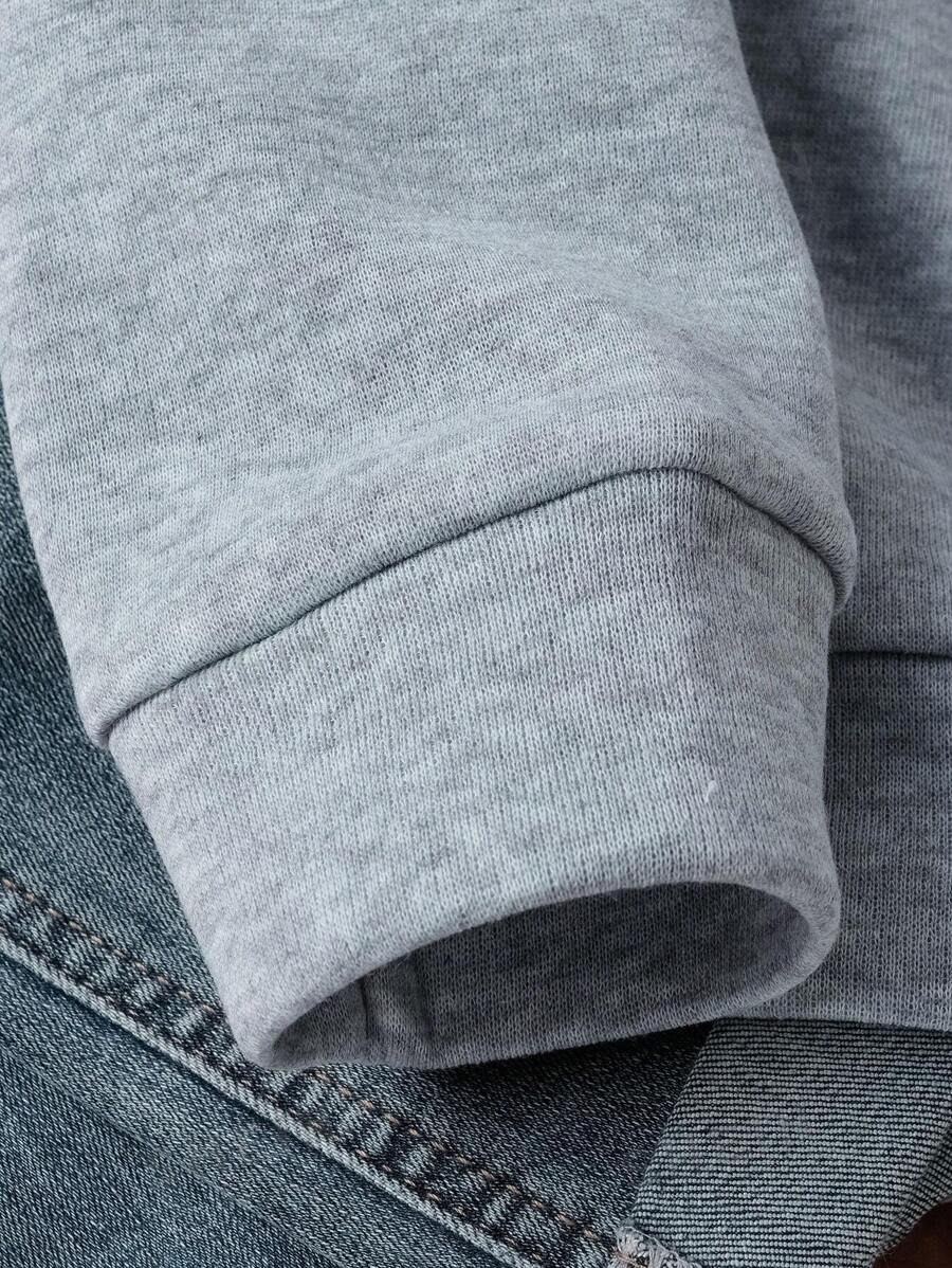 هودي نسائي مبطن بالصوف بلون سادة مع رباط من ايزي وير - شي إن