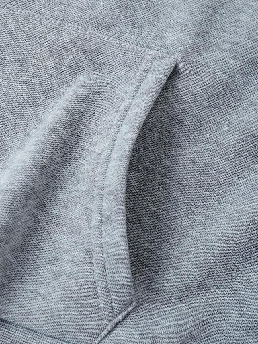 هودي نسائي مبطن بالصوف بلون سادة مع رباط من ايزي وير - شي إن