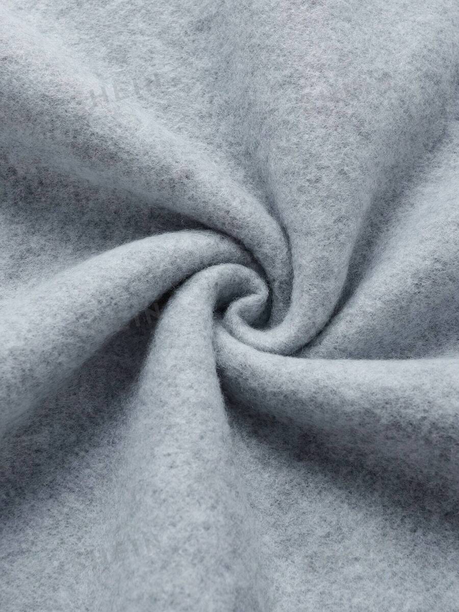 هودي نسائي مبطن بالصوف بلون سادة مع رباط من ايزي وير - شي إن