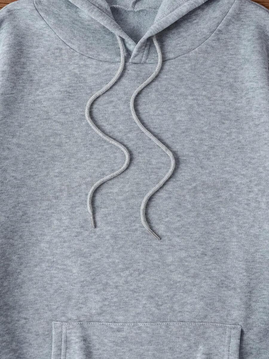 هودي نسائي مبطن بالصوف بلون سادة مع رباط من ايزي وير - شي إن