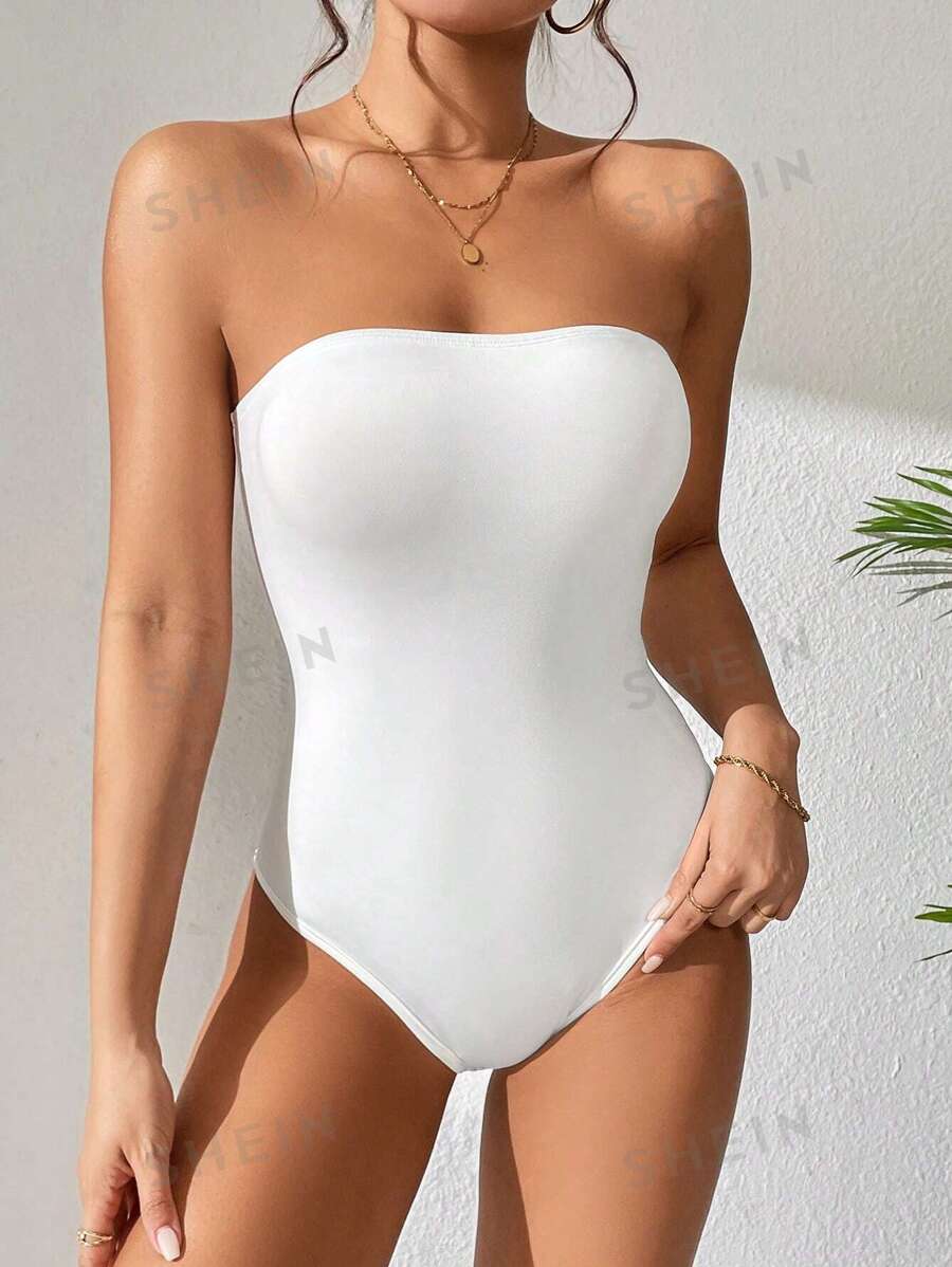 بودي سوت نسائي صيفي سادة بدون أكمام من بيتيت - شي إن