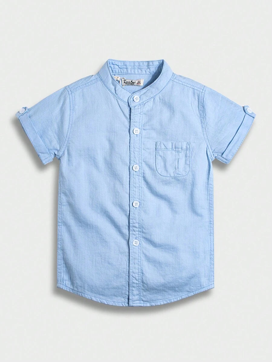 قميص ولادي كاجوال صيفي منسوج بقماش ناعم - سن 4 سنوات