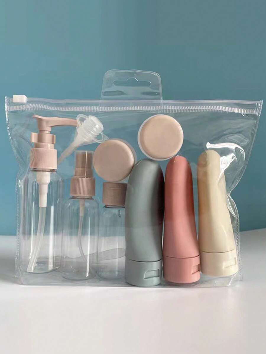 11pcs 60ml Travel Cosmetic Lotion Refillable Bottle Set Cosmetic Empty Liquid Container