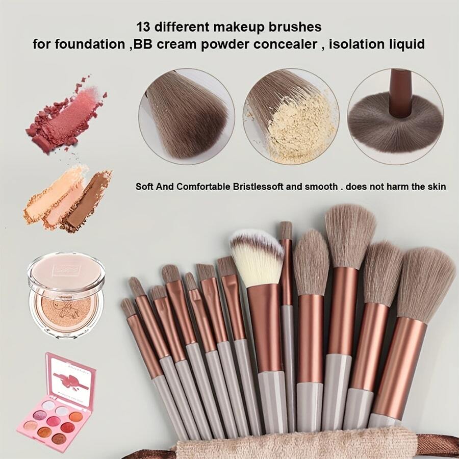 13Pcs Makeup Brush Set Soft Fluffy Professional Cosmetic