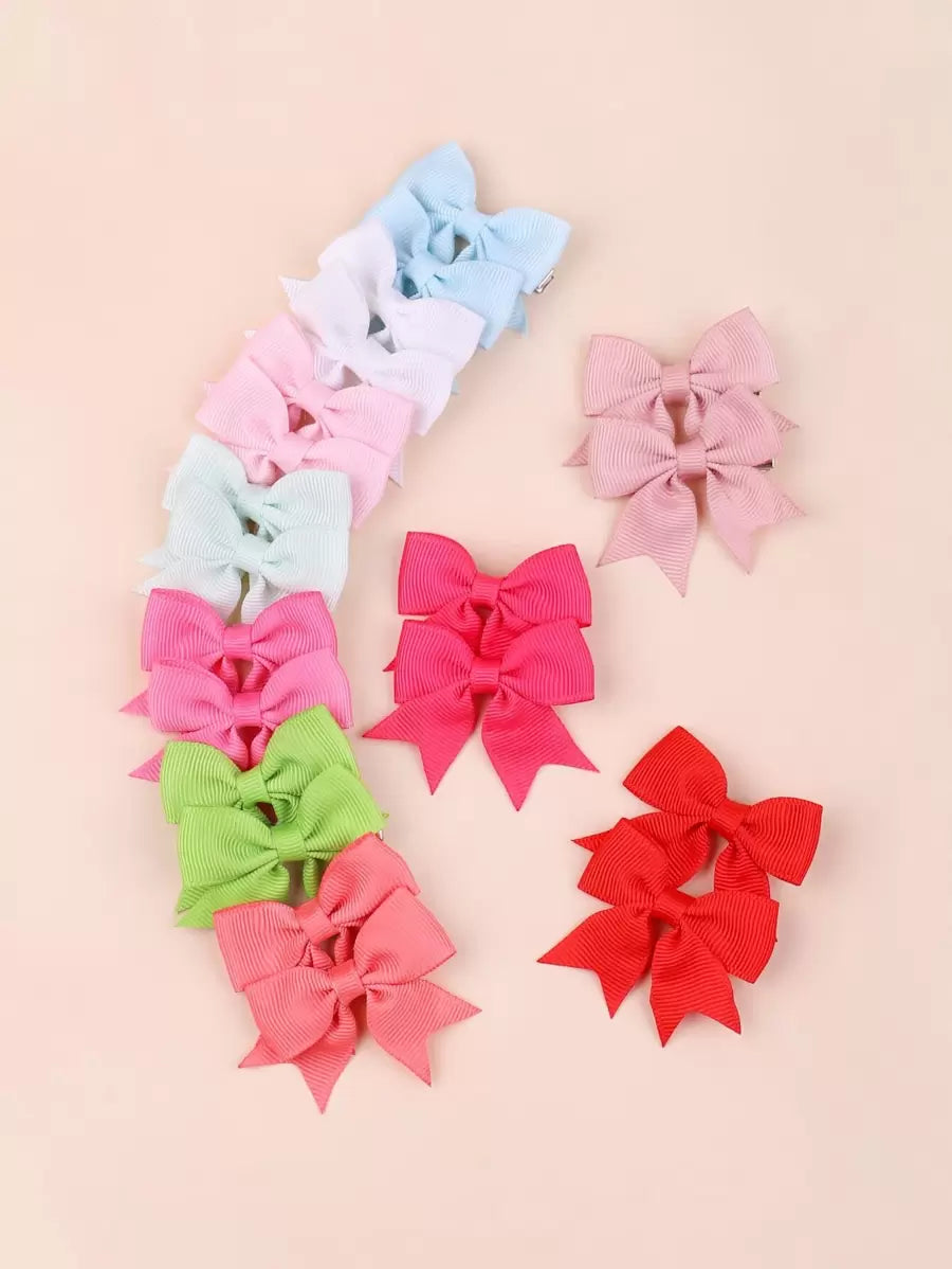 20 مشبك شعر للبنات مزين بفيونكات