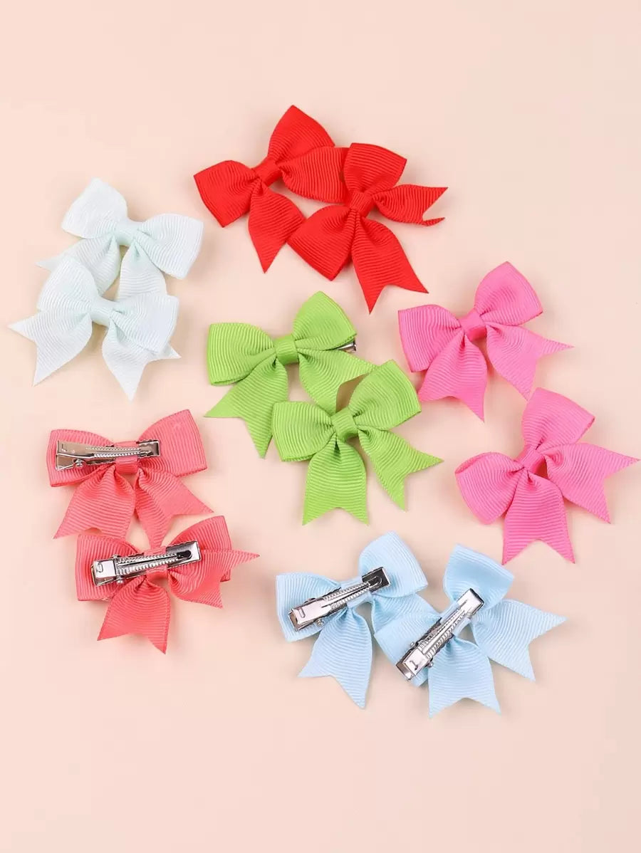 20 مشبك شعر للبنات مزين بفيونكات