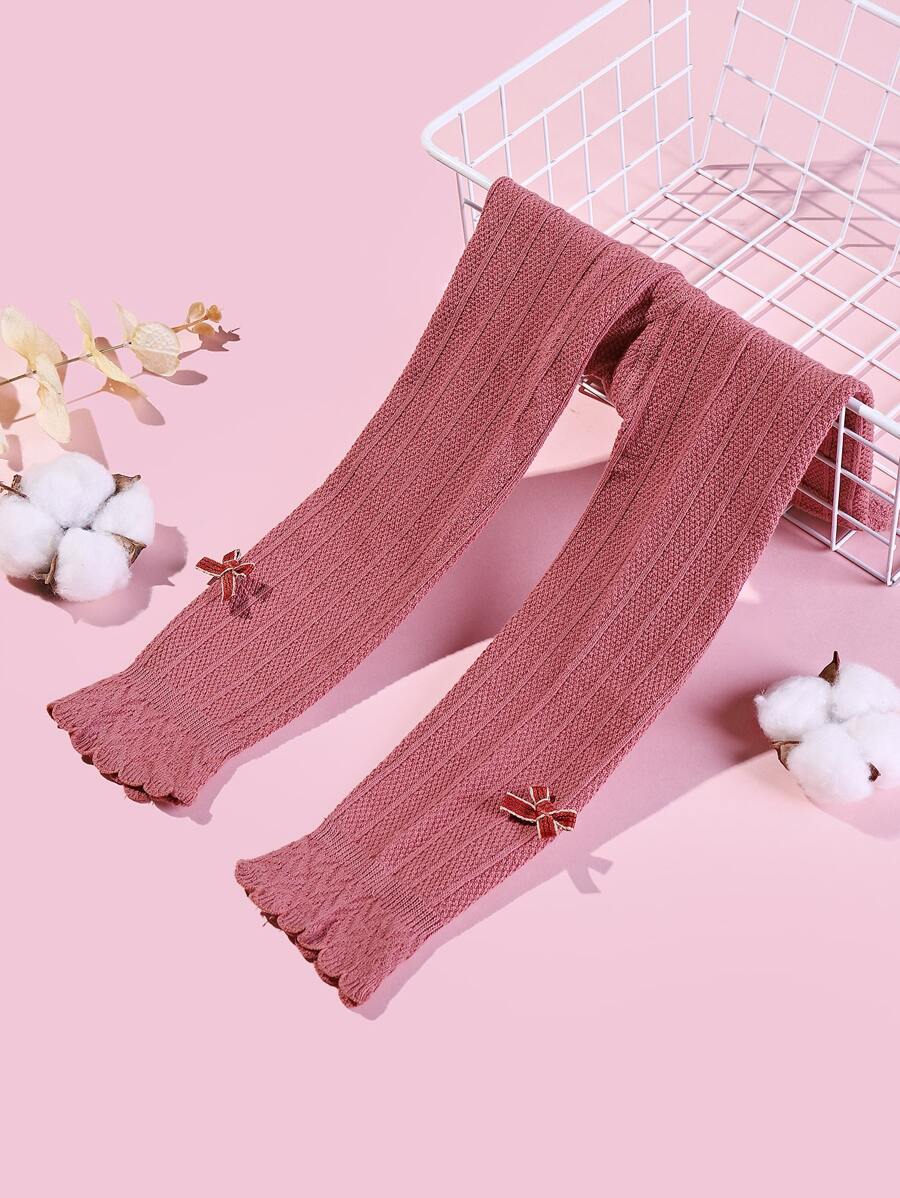 قطعة واحدة من بنطال ضيق بفيونكة للبنات