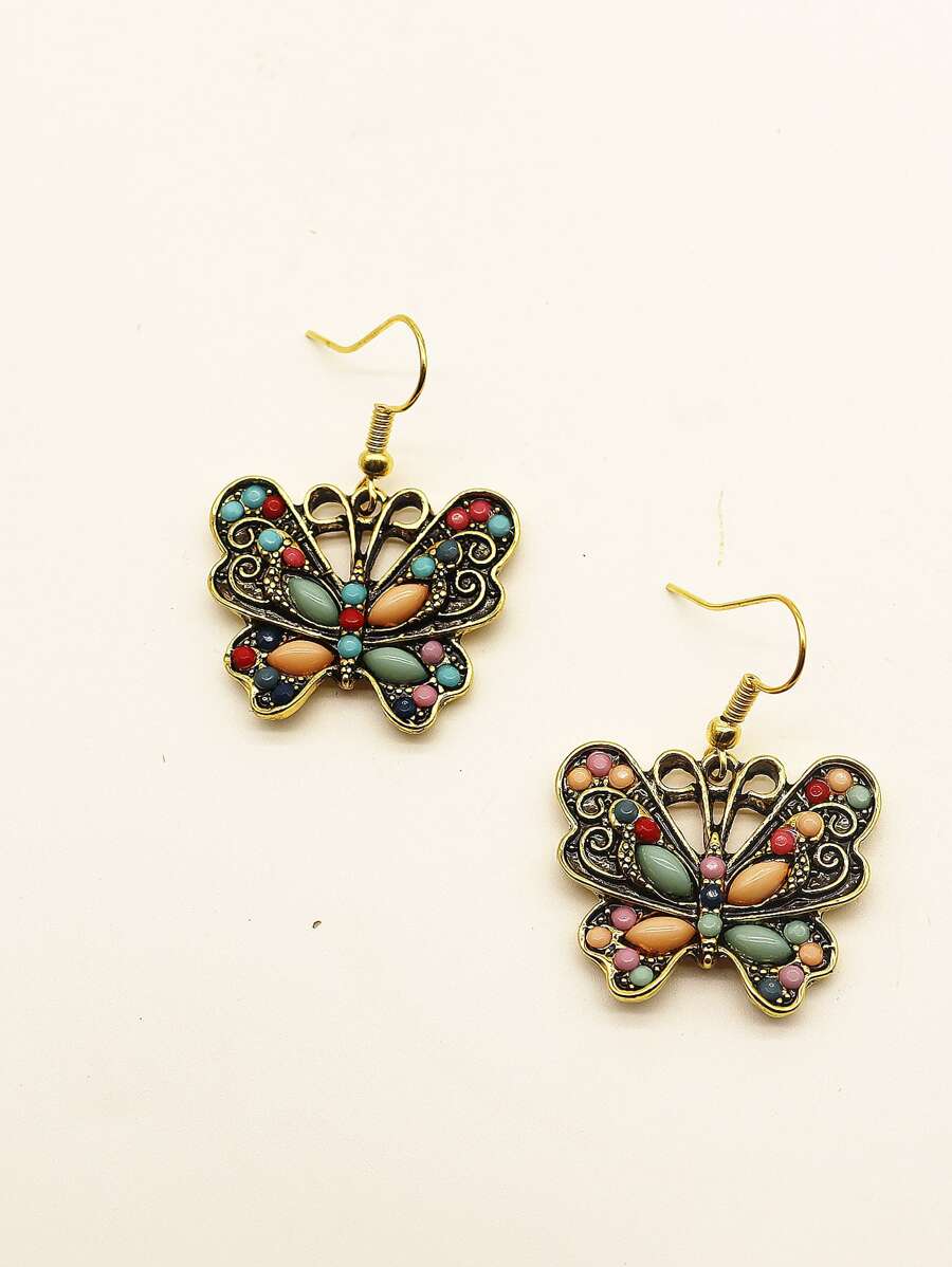 زوج (2 قطعة) أقراط فراشة أنيقة رومانسيّة بوهو — تصميم رقيق