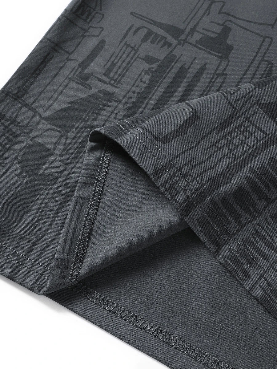 تي شيرت مانفينيتي هوم للرجال بطبعة الحروف Shein