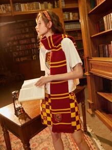 سكارف مخطط بألوان متباينة من HARRY POTTER X SHEIN Gryffindor