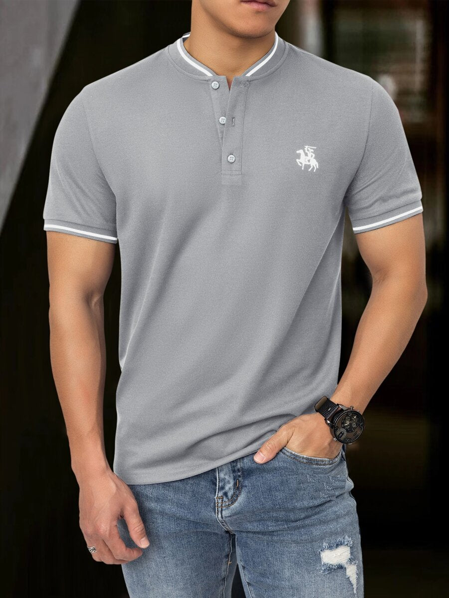 قميص بولو مانفينيتي هوم للرجال بطبعة شخصية وحصان