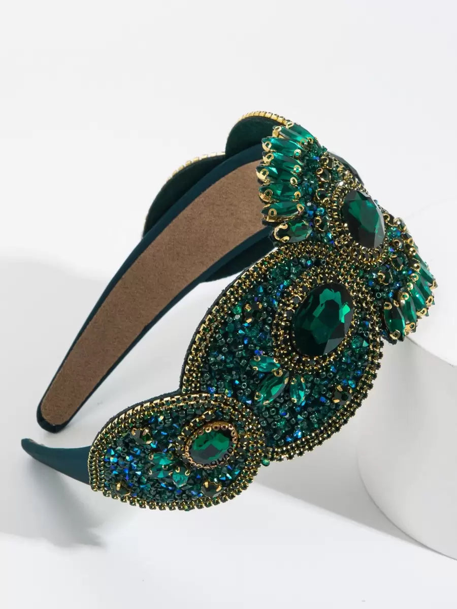 عصابة رأس ملكية مزينة بأحجار الزركونيا المكعبة، عصابة شعر،Shein