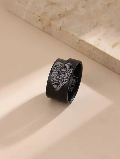 خاتم كابلز بنقشة قلب (قطعتين)