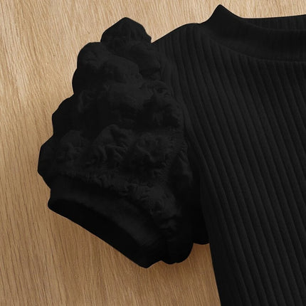 SHEIN فستان محبوك بأكمام منتفخة ، مريح ولطيف وحلو، مناسب لفصل الصيف