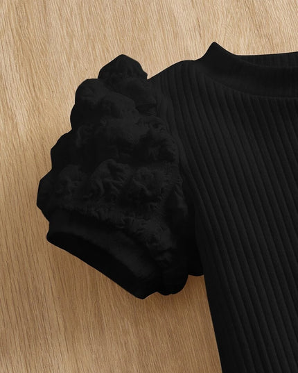 SHEIN فستان محبوك بأكمام منتفخة ، مريح ولطيف وحلو، مناسب لفصل الصيف