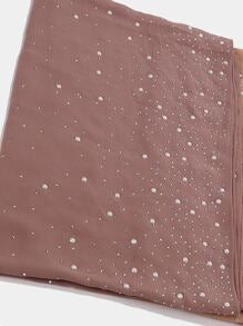 سكارف شيفون أنيق مزين بأحجار الراين