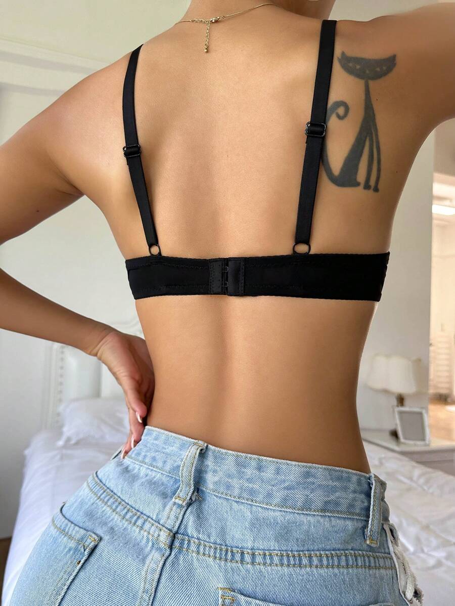 حمالة صدر نسائية DesireSculpt – دفع للأعلى، مريحة، سوداء، ظهر سادة بدون سلك