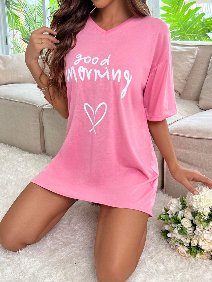 قميص نوم نسائي بأكمام منسدلة 