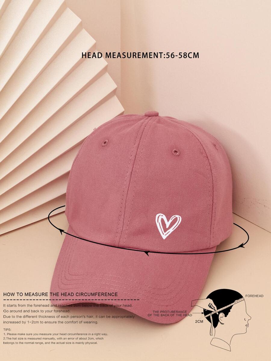 قبعة بيسبول للجنسين مطبوعة على شكل قلب Y2K، قطعة واحدة