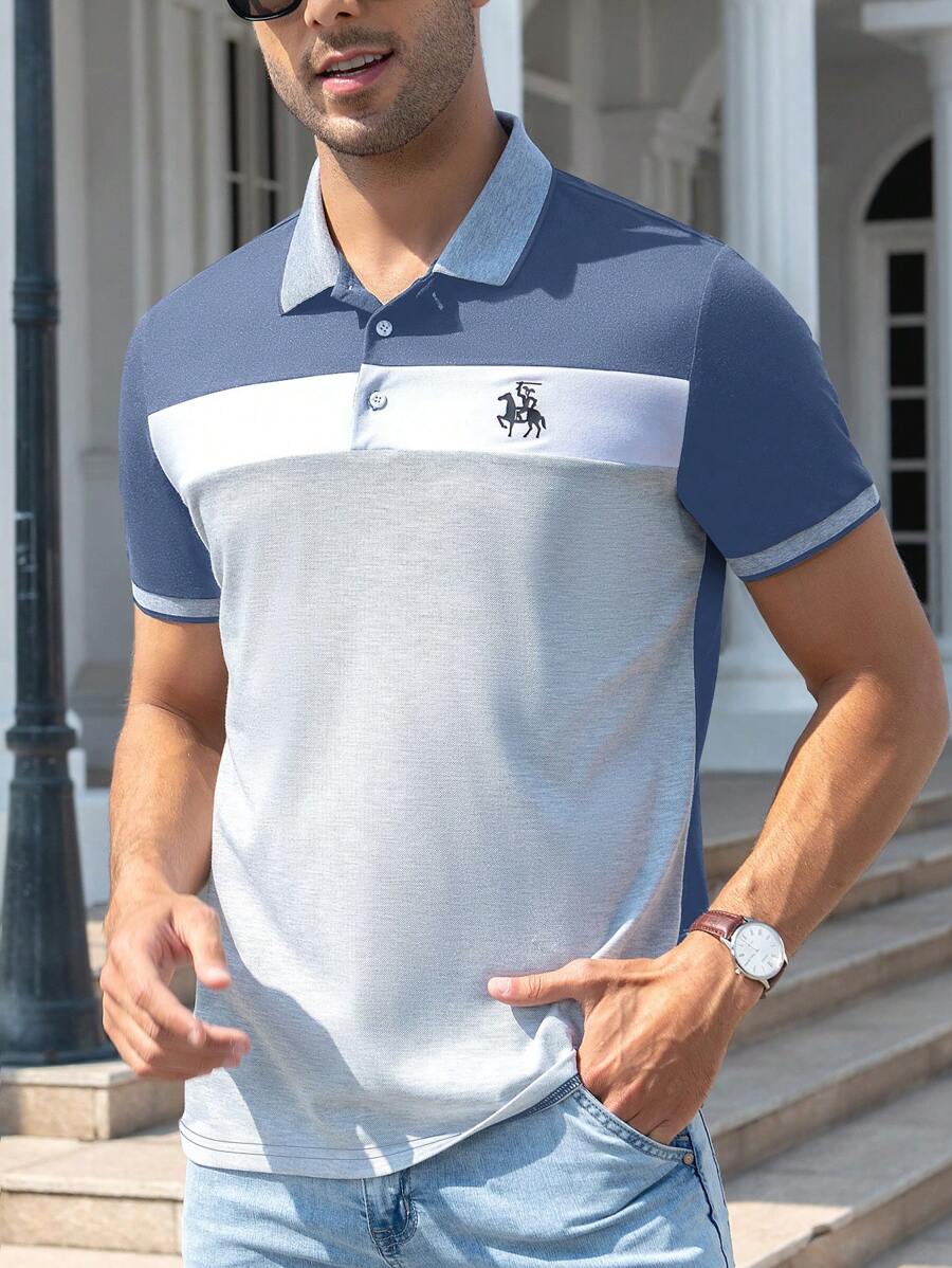 قميص بولو رجالي من مانفينيتي بيزفورمال بطبعة حصان بألوان متعددة