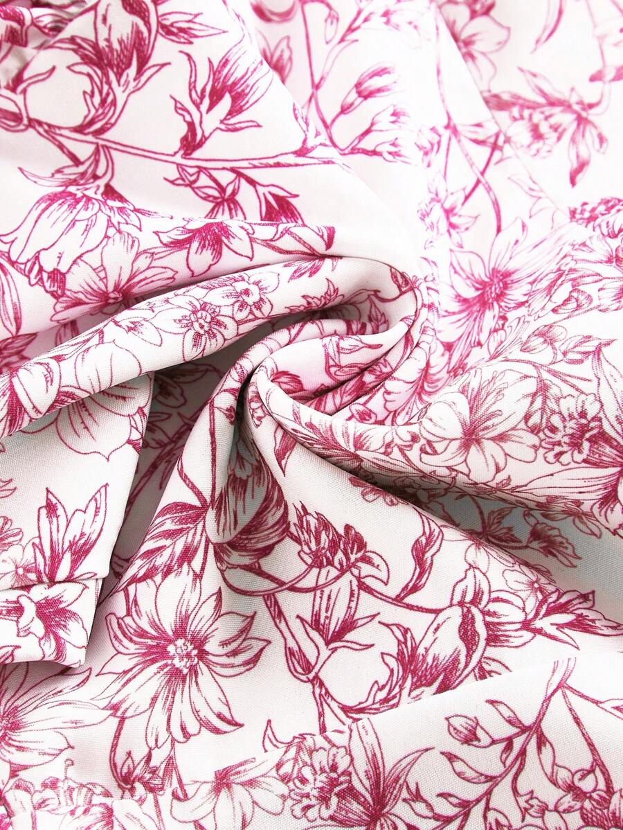 فستان شي إن إكس ماريكا سيلا الصيفي الوردي بطبعة زهور Shein