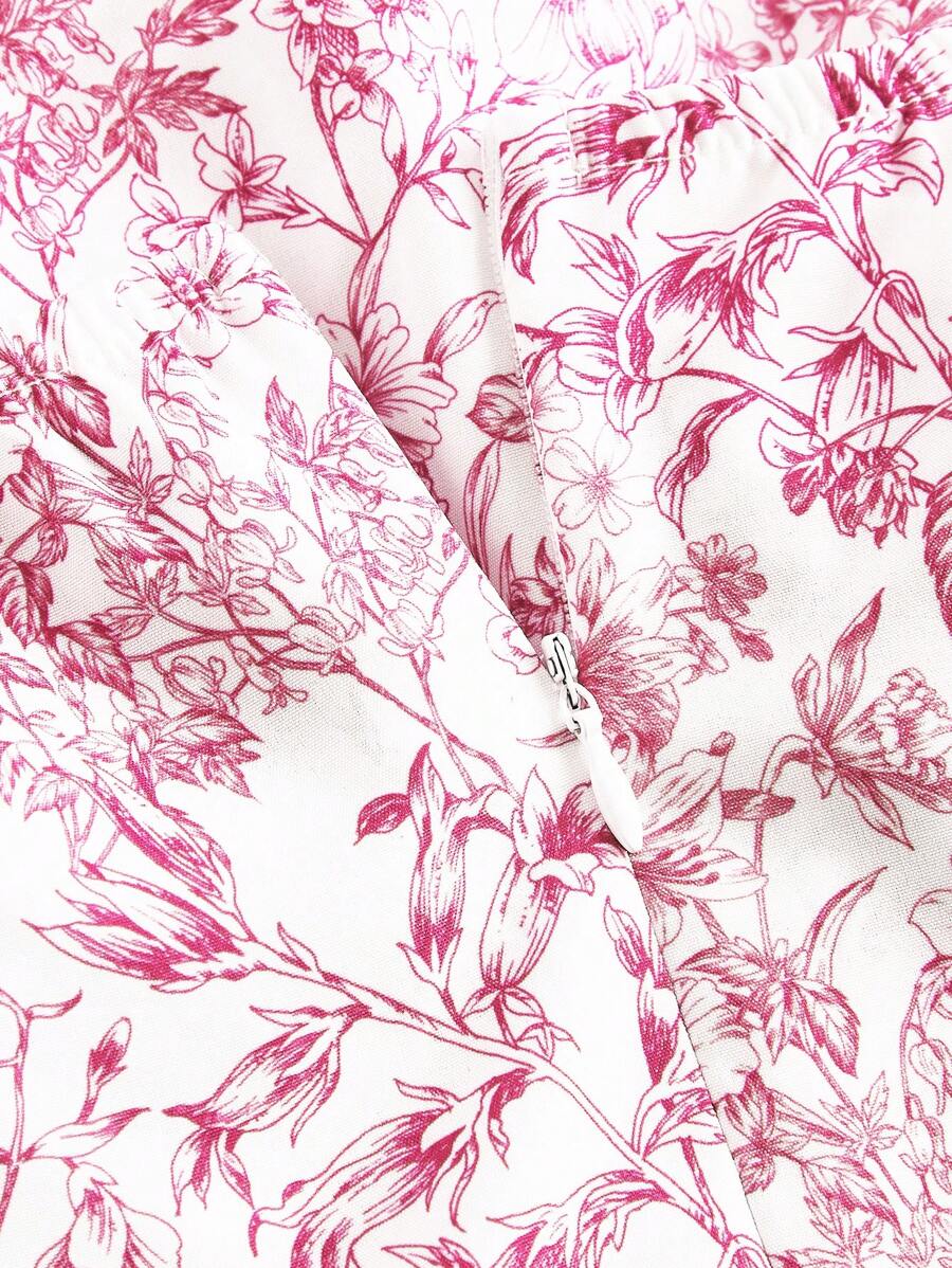 فستان شي إن إكس ماريكا سيلا الصيفي الوردي بطبعة زهور Shein