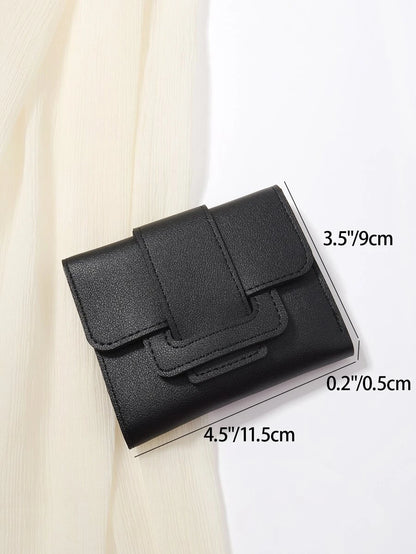 محفظة نسائية جلد بإبزيم مزودة بفتحات للبطاقات