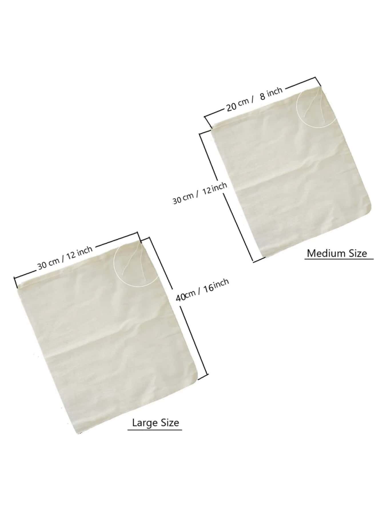 حقيبة حليب المكسرات وقطعة قماش للجبن قابلة لإعادة الاستخدام – قماش مسلين غير مبيّض 100%