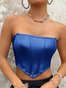 توب سادة كاجوال بحافة منديل من آيكون – شي إن