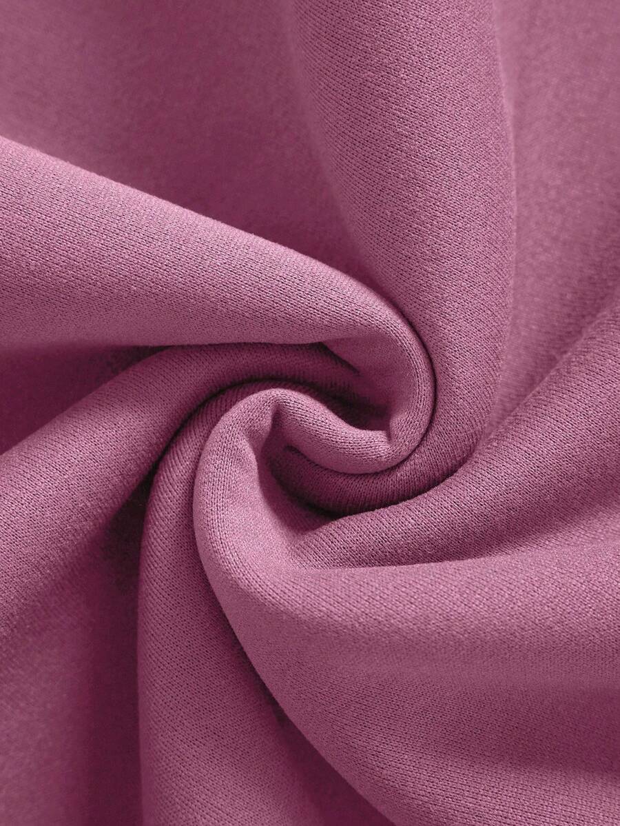 سويت شيرت مبطن حراري بطبعة حروف وأكمام طويلة من إناولي